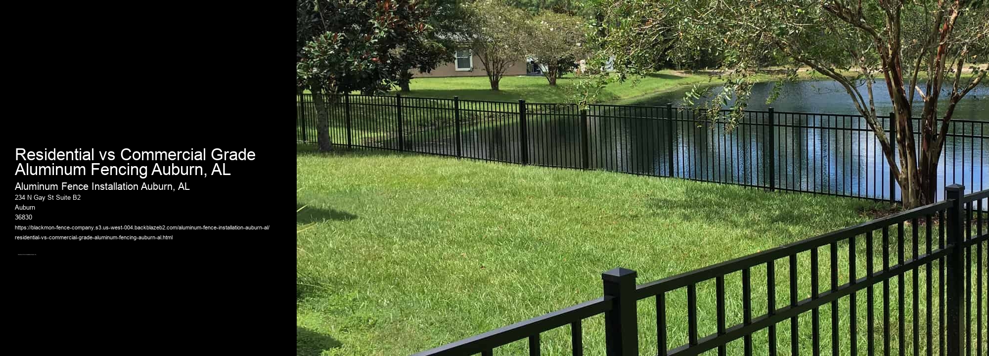 Residential vs Commercial Grade Aluminum Fencing Auburn, AL